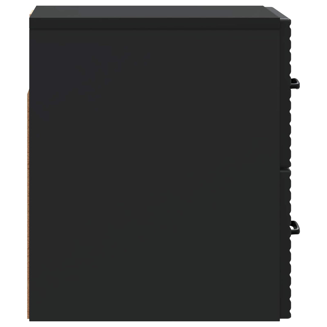 Væghængt Natbord 2 pcs Sort 34,5 x 33 x 40 cm Konstrueret træ