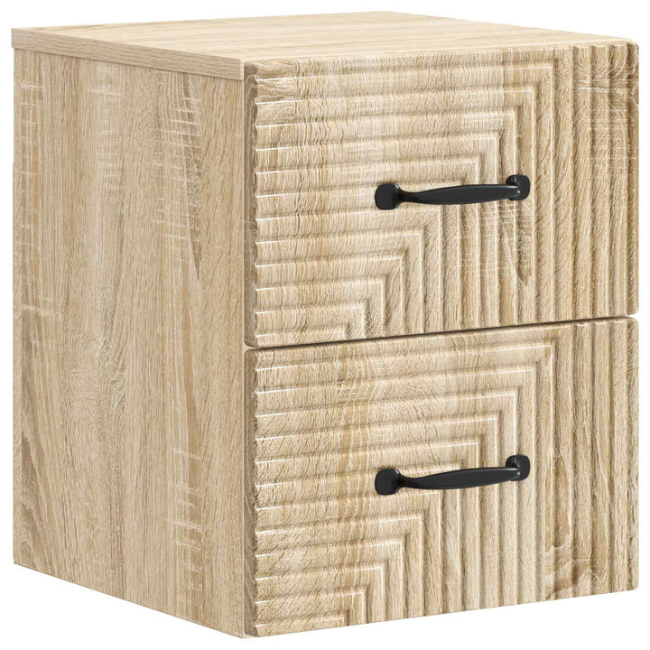 Væghængt Natbord med skuffe 2 pcs Sonoma-eg 34,5 x 33 x 40 cm