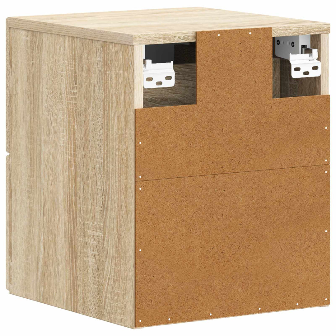 Væghængt Natbord med skuffe 2 pcs Sonoma-eg 34,5 x 33 x 40 cm