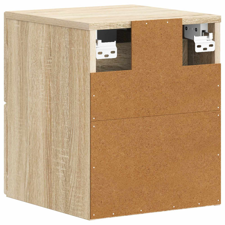Væghængt Natbord med skuffe 2 pcs Sonoma-eg 34,5 x 33 x 40 cm