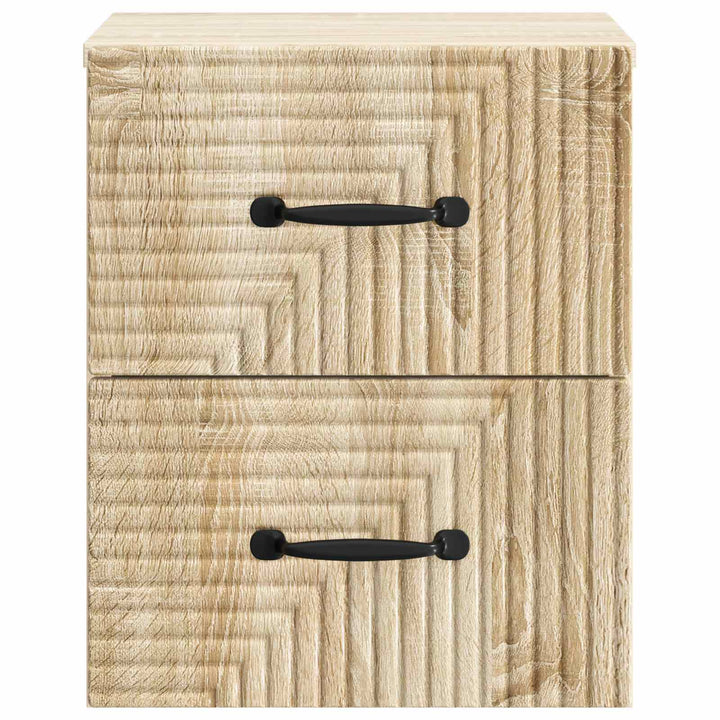 Væghængt Natbord med skuffe 2 pcs Sonoma-eg 34,5 x 33 x 40 cm