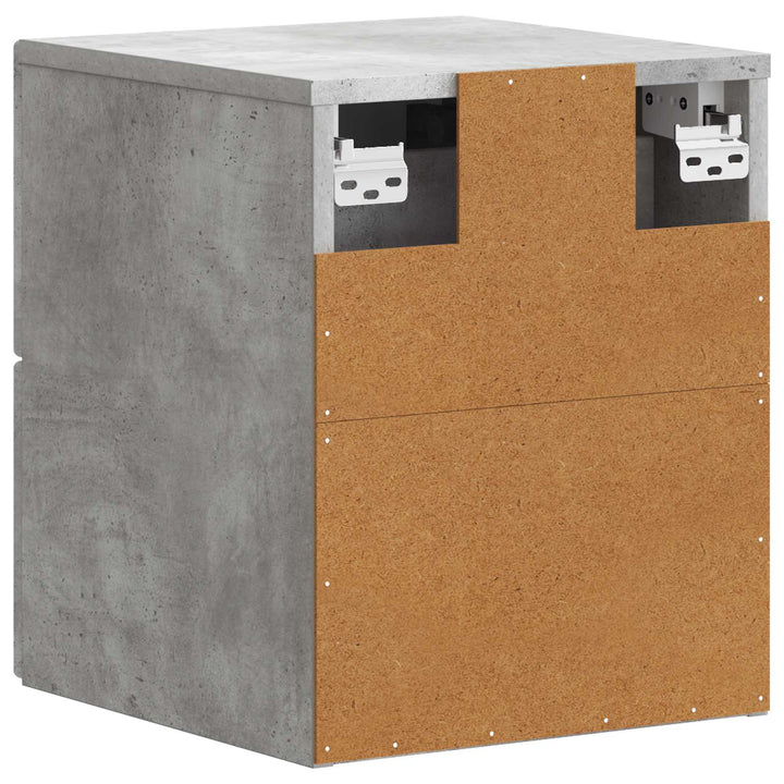 Væghængt Natbord Betongrå 34,5 x 33 x 40 cm Konstrueret træ