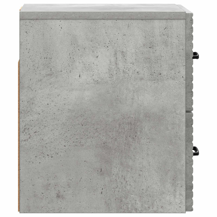 Væghængt Natbord Betongrå 34,5 x 33 x 40 cm Konstrueret træ