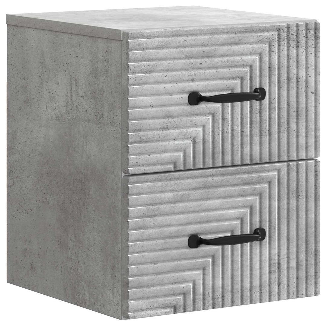 Væghængt Natbord med skuffe 2 pcs Betongrå 34,5 x 33 x 40 cm