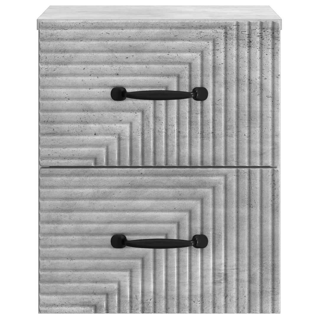 Væghængt Natbord med skuffe 2 pcs Betongrå 34,5 x 33 x 40 cm