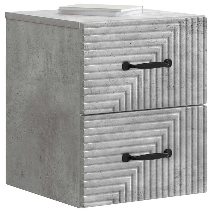 Væghængt Natbord med skuffe 2 pcs Betongrå 34,5 x 33 x 40 cm
