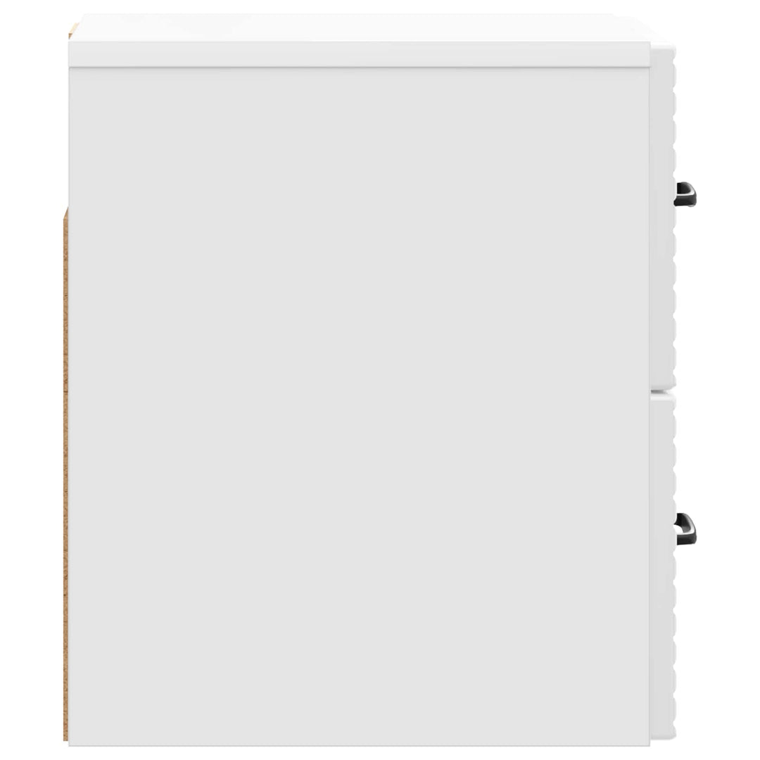 Væghængt Natbord 2 pcs Hvid højglans 34,5 x 33 x 40 cm