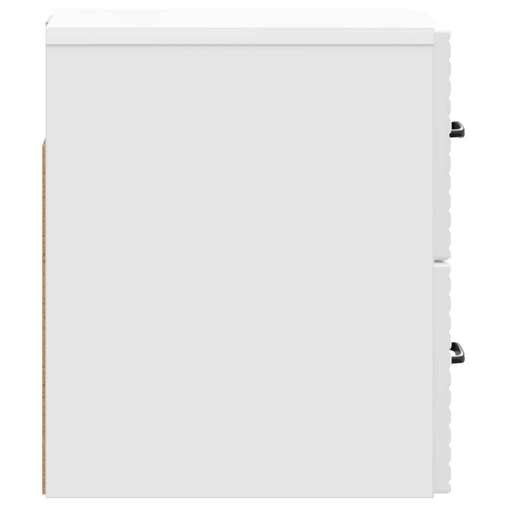 Væghængt Natbord 2 pcs Hvid højglans 34,5 x 33 x 40 cm