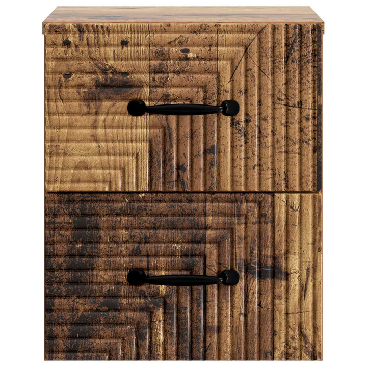 Væghængt Natbord Gammelt træ 34,5 x 33 x 40 cm Konstrueret træ
