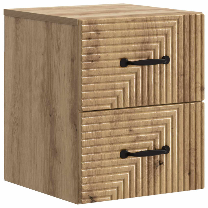 Væghængt Natbord med skuffe 2 pcs Artisan-eg 34,5 x 33 x 40 cm