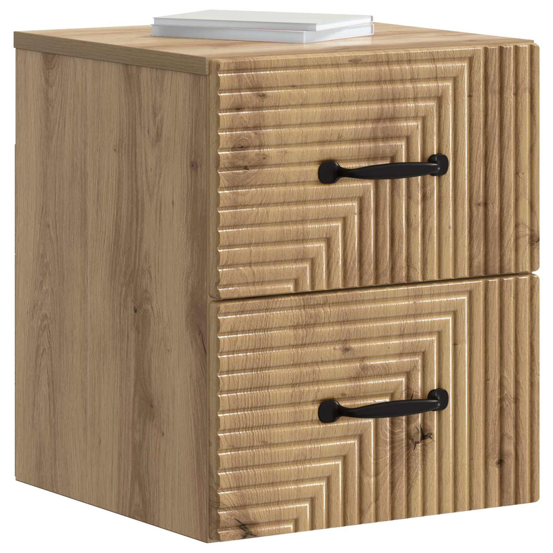 Væghængt Natbord med skuffe 2 pcs Artisan-eg 34,5 x 33 x 40 cm
