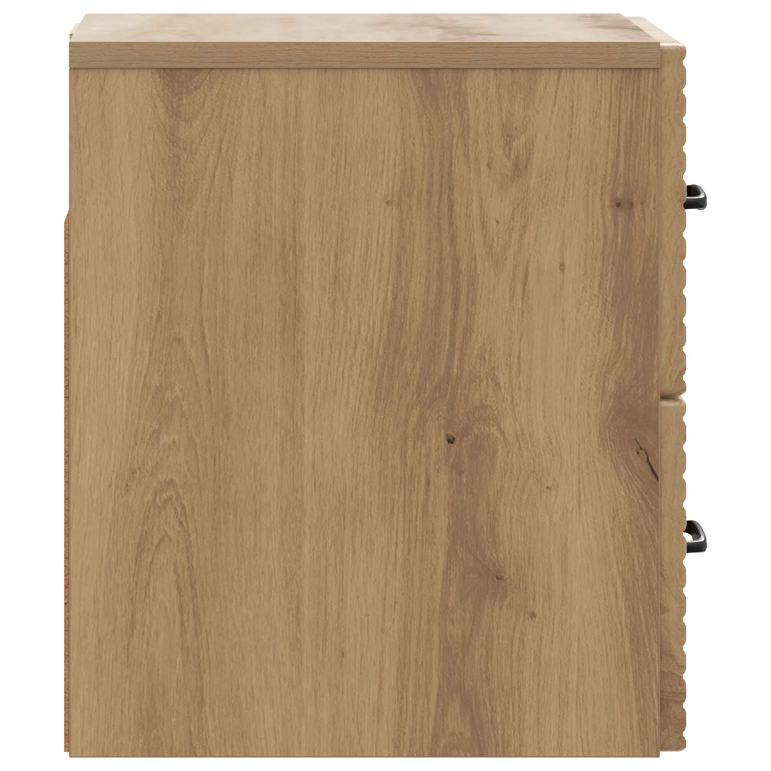 Væghængt Natbord med skuffe 2 pcs Artisan-eg 34,5 x 33 x 40 cm