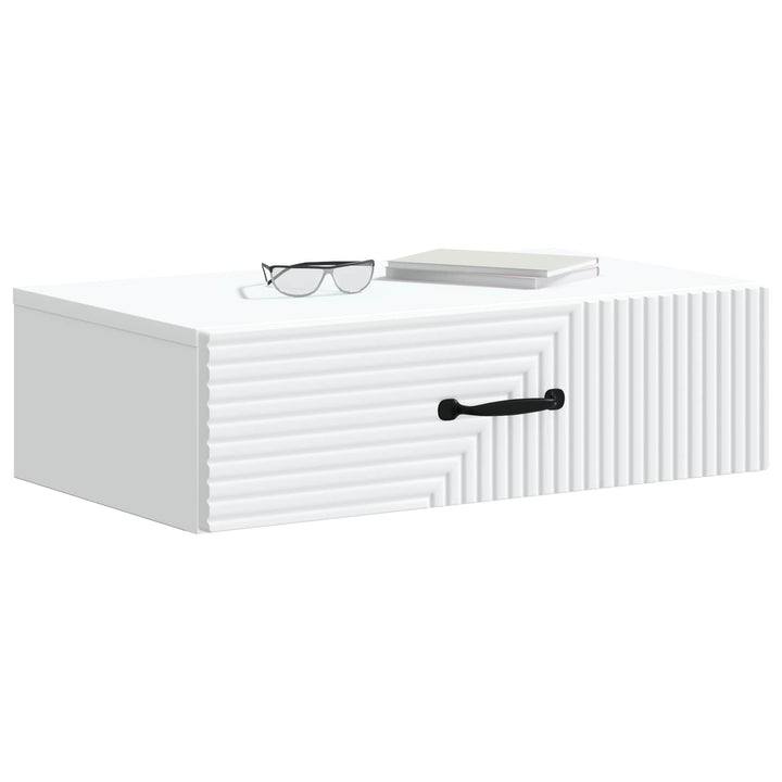 Væghængt Sideskab Hvid 59 x 34,5 x 17 cm Konstrueret træ