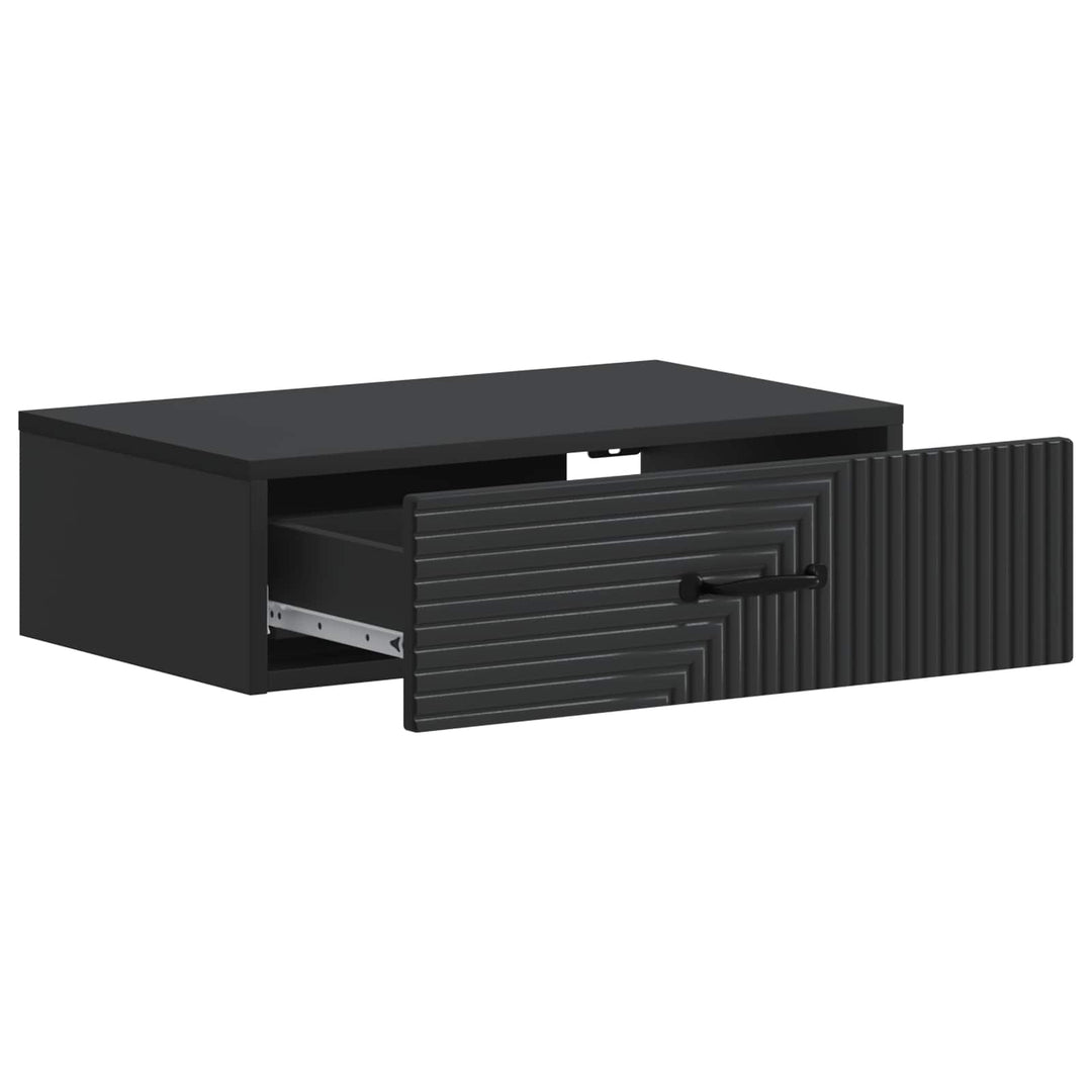Væghængt Sideskab 59 x 34,5 x 17 cm Konstrueret træ Sort