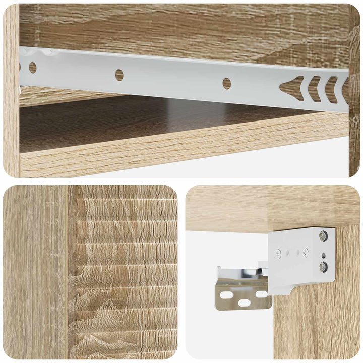 Væghængt Sideskab 59 x 34,5 x 17 cm Konstrueret træ Sonoma-eg