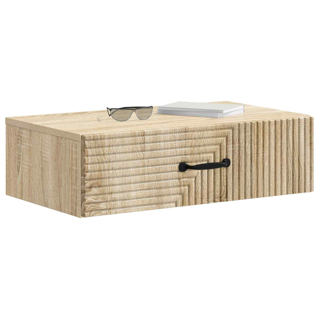 Væghængt Sideskab 59 x 34,5 x 17 cm Konstrueret træ Sonoma-eg