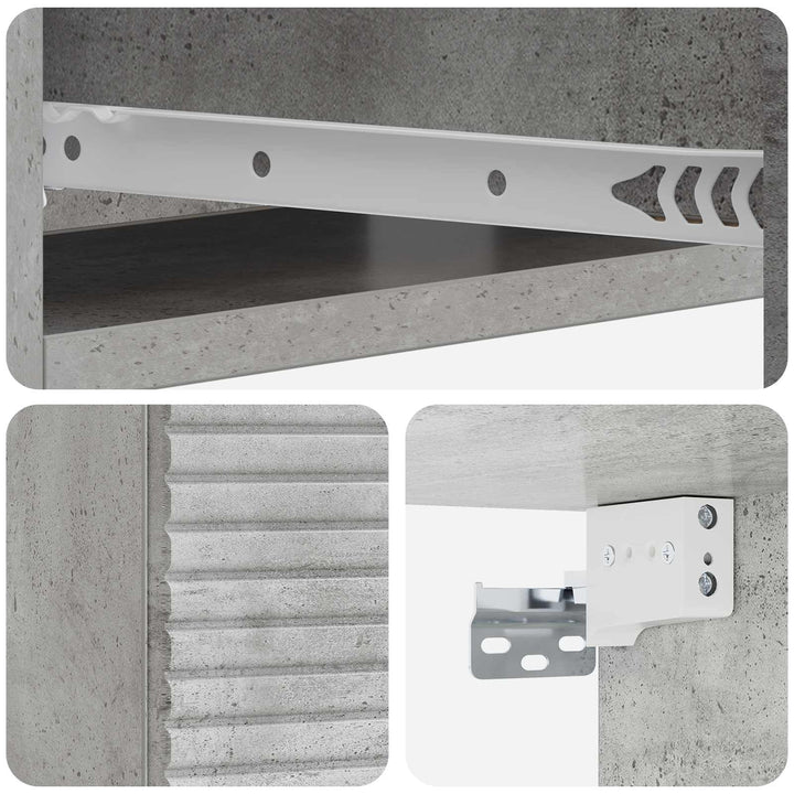 Væghængt Sideskab 59 x 34,5 x 17 cm Konstrueret træ Betongrå
