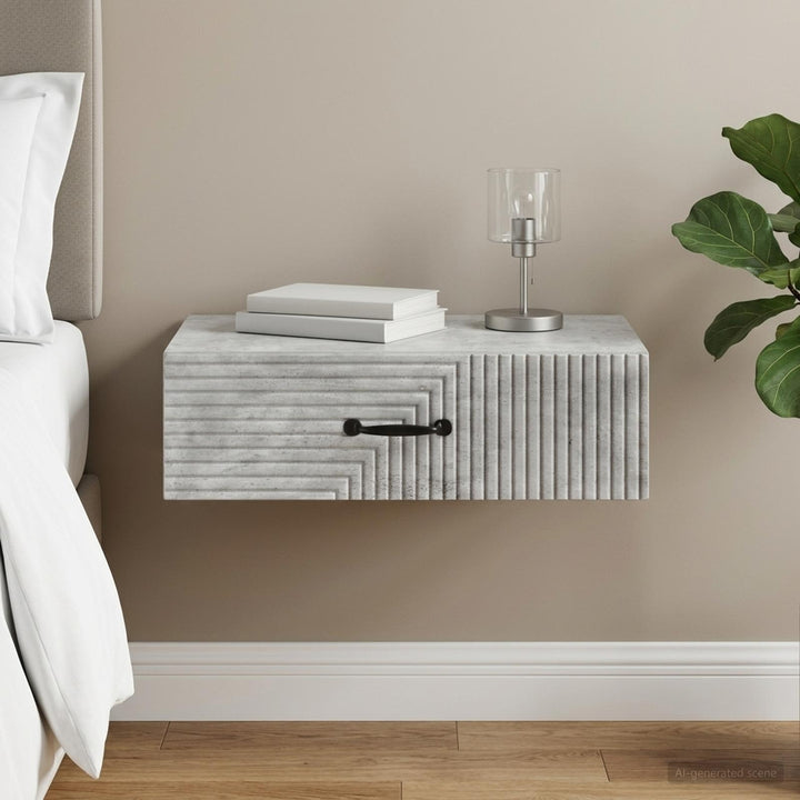 Væghængt Sideskab 59 x 34,5 x 17 cm Konstrueret træ Betongrå