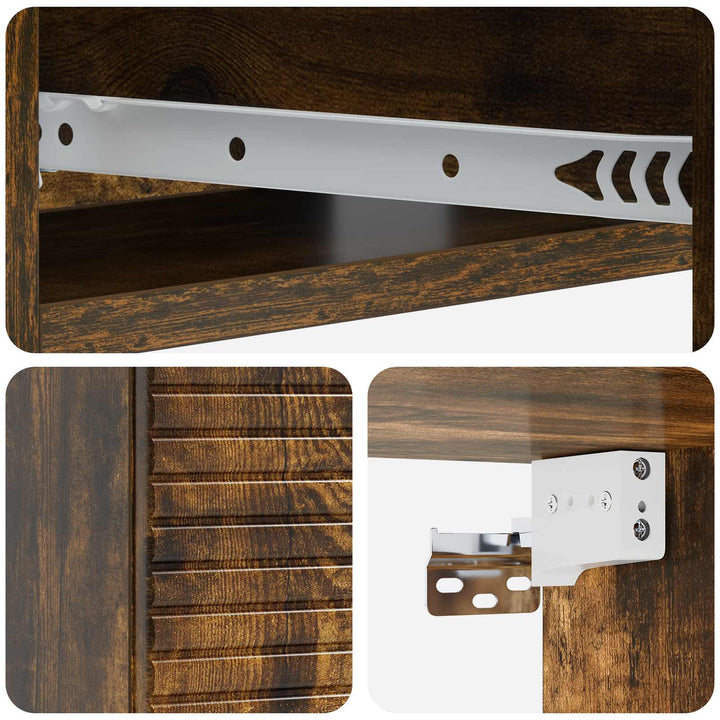 Væghængt Sideskab Røget eg 59 x 34,5 x 17 cm Konstrueret træ