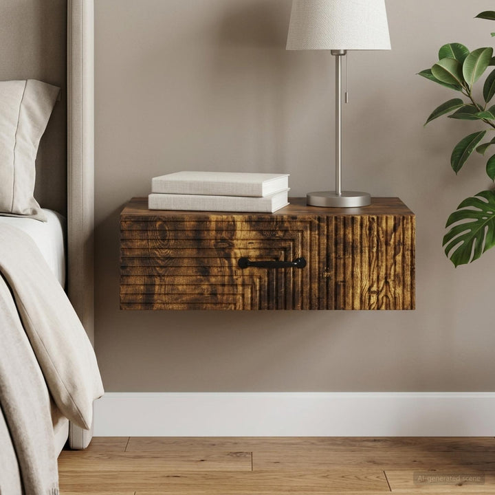Væghængt Sideskab 59 x 34,5 x 17 cm Konstrueret træ Røget eg