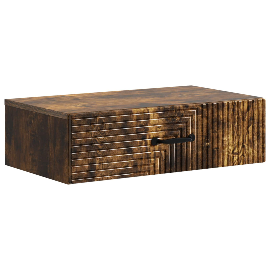 Væghængt Sideskab Røget eg 59 x 34,5 x 17 cm Konstrueret træ
