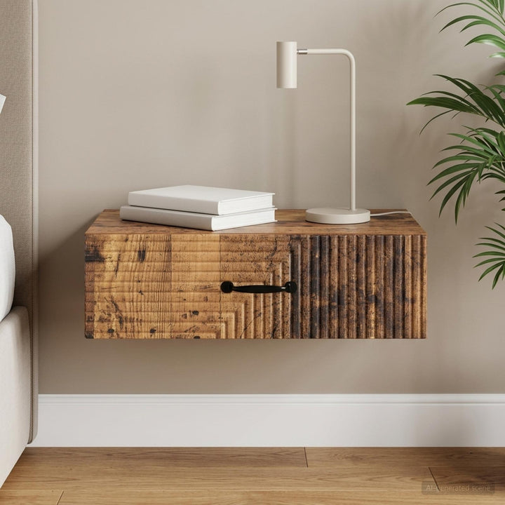 Væghængt Sideskab 59 x 34,5 x 17 cm Konstrueret træ Gammelt træ