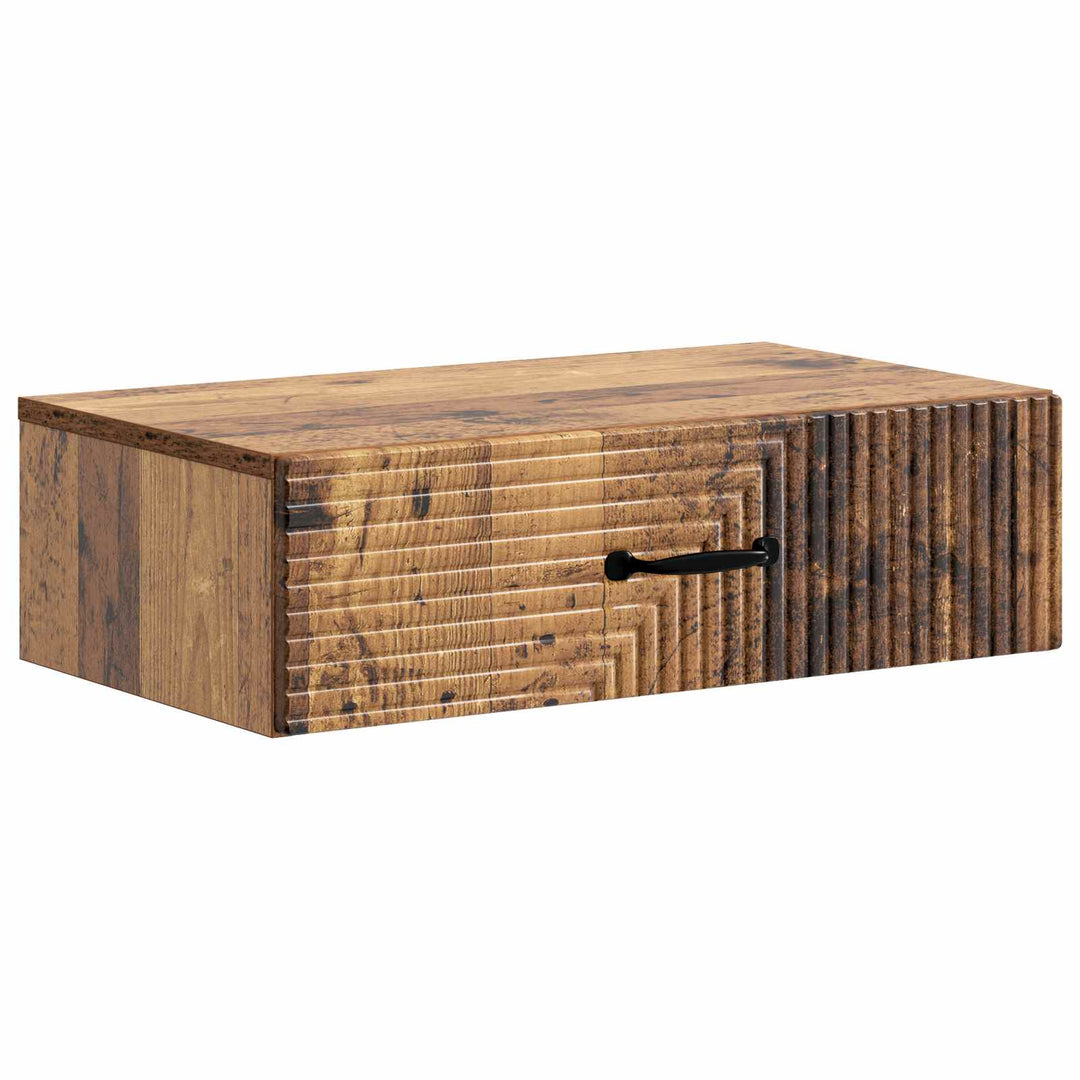 Væghængt Sideskab 59 x 34,5 x 17 cm Konstrueret træ Gammelt træ