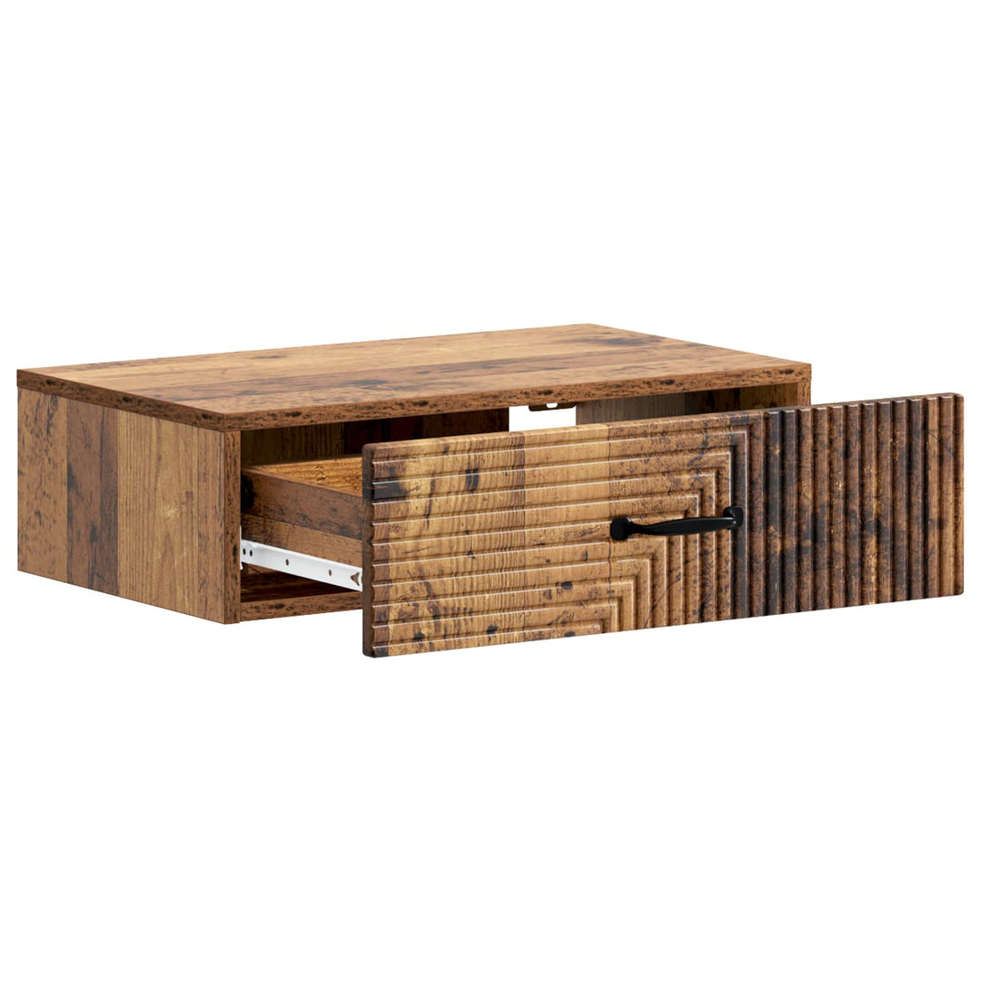 Væghængt Sideskab 59 x 34,5 x 17 cm Konstrueret træ Gammelt træ