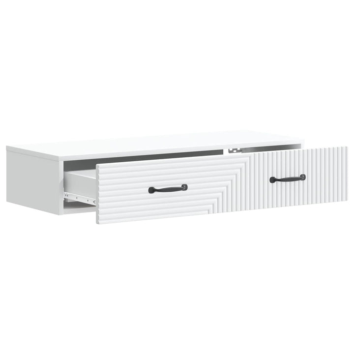 Væghængt Sideskab Hvid 87,5 x 34,5 x 17 cm Konstrueret træ