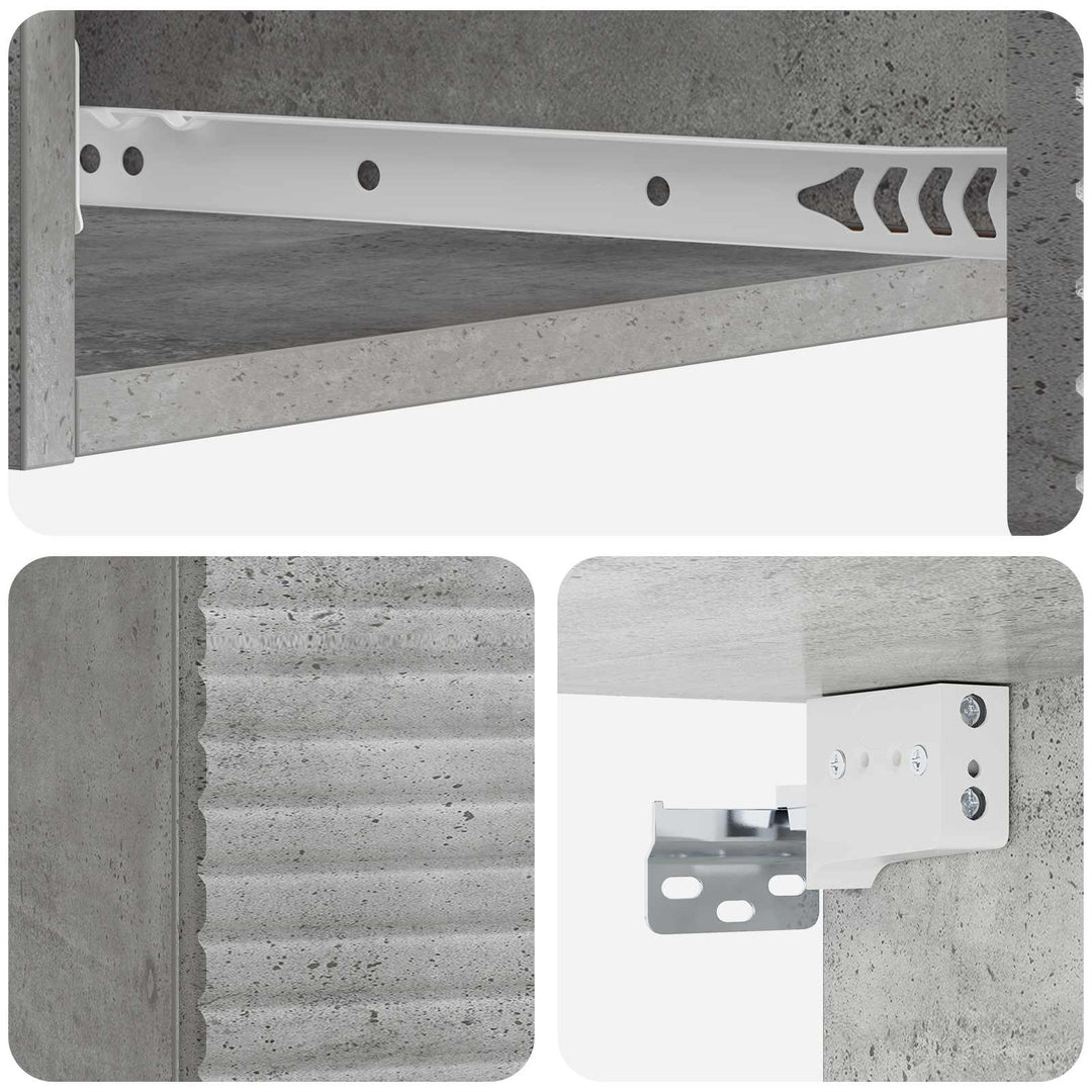 Væghængt Sideskab 87,5 x 34,5 x 17 cm Konstrueret træ Betongrå
