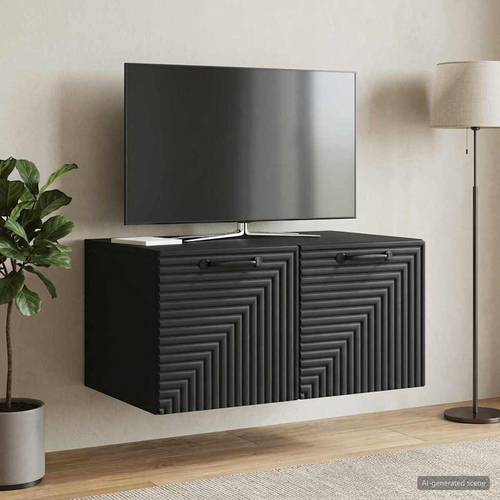 Væghængt TV-skab Sort 59,5 x 41 x 30 cm Konstrueret træ