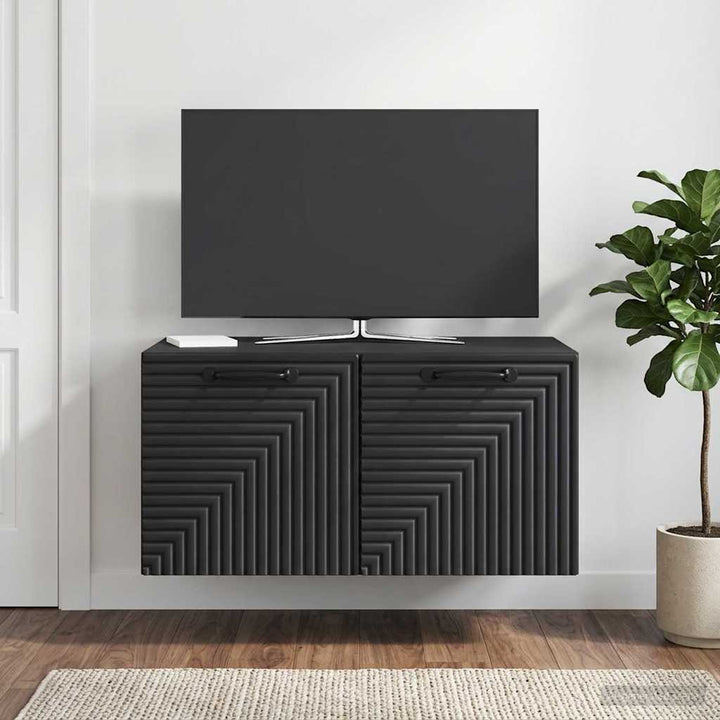 Væghængt TV-skab Sort 59,5 x 41 x 30 cm Konstrueret træ