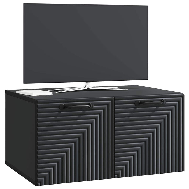 Væghængt TV-skab Sort 59,5 x 41 x 30 cm Konstrueret træ