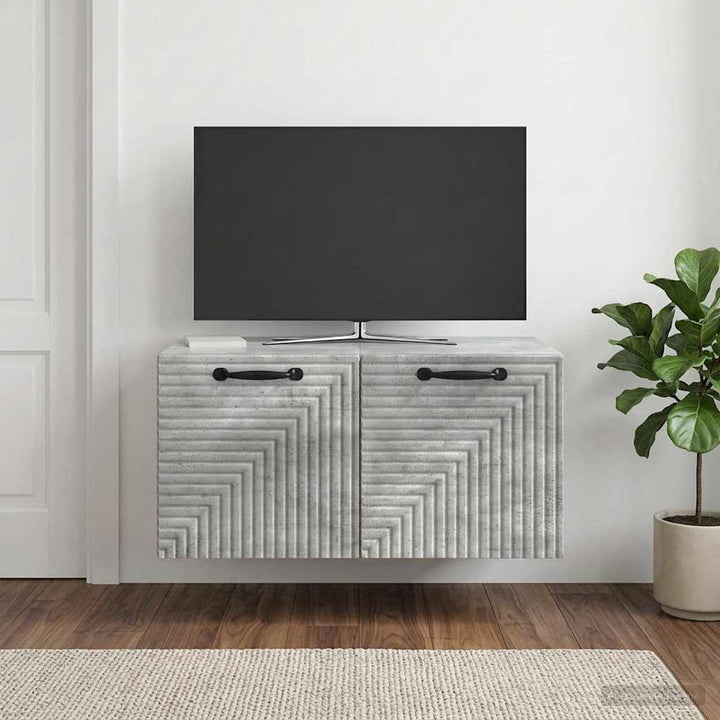 Væghængt TV-skab Betongrå 59,5 x 41 x 30 cm Konstrueret træ