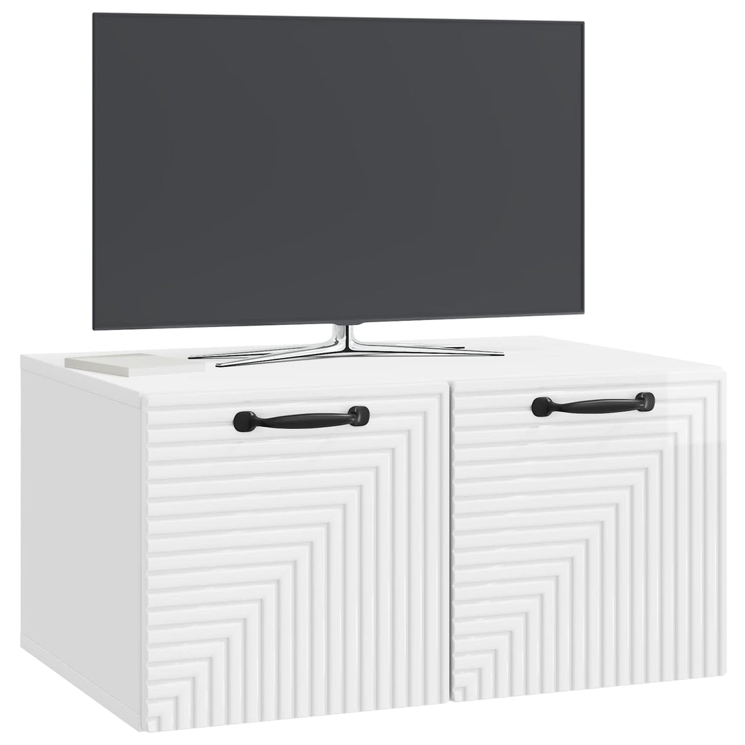 Væghængt TV-skab Vægmonteret Hvid højglans 59,5 x 41 x 30 cm