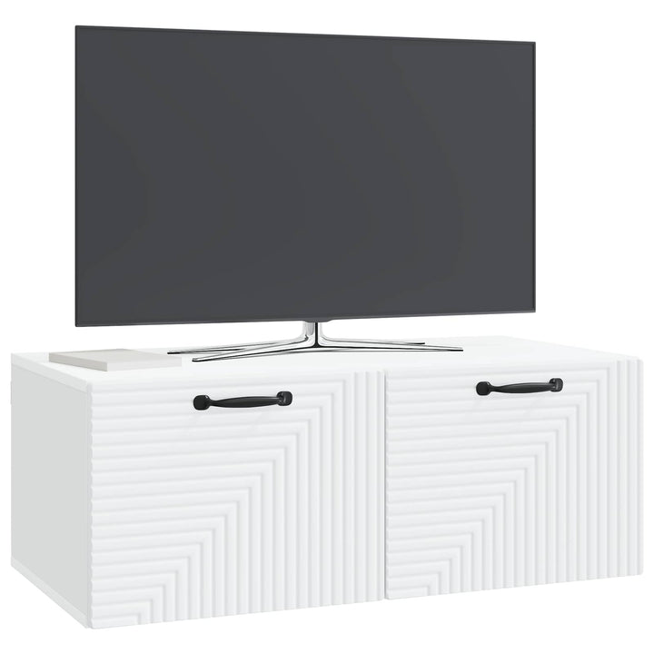 Væghængt TV-skab Hvid 78,5 x 41 x 30 cm Konstrueret træ
