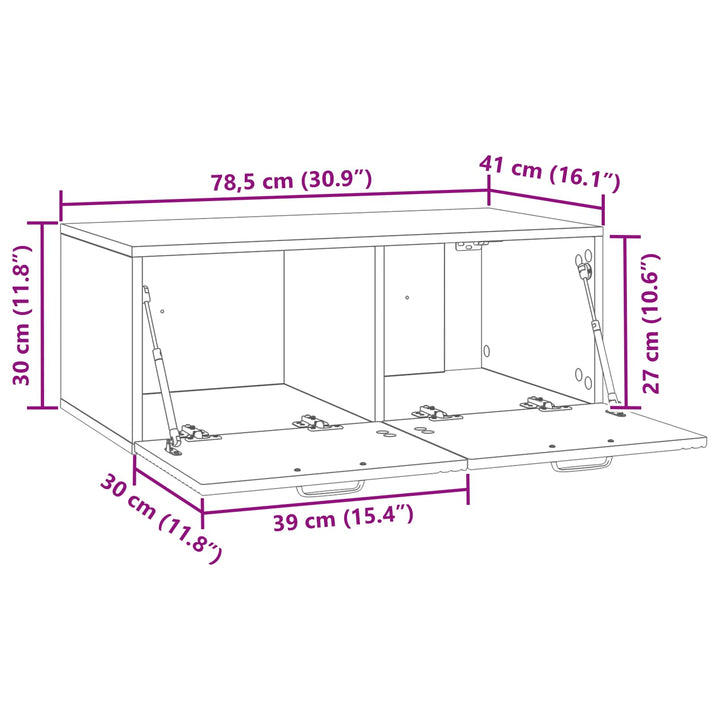 Væghængt TV-skab Gammelt træ 78,5 x 41 x 30 cm Konstrueret træ