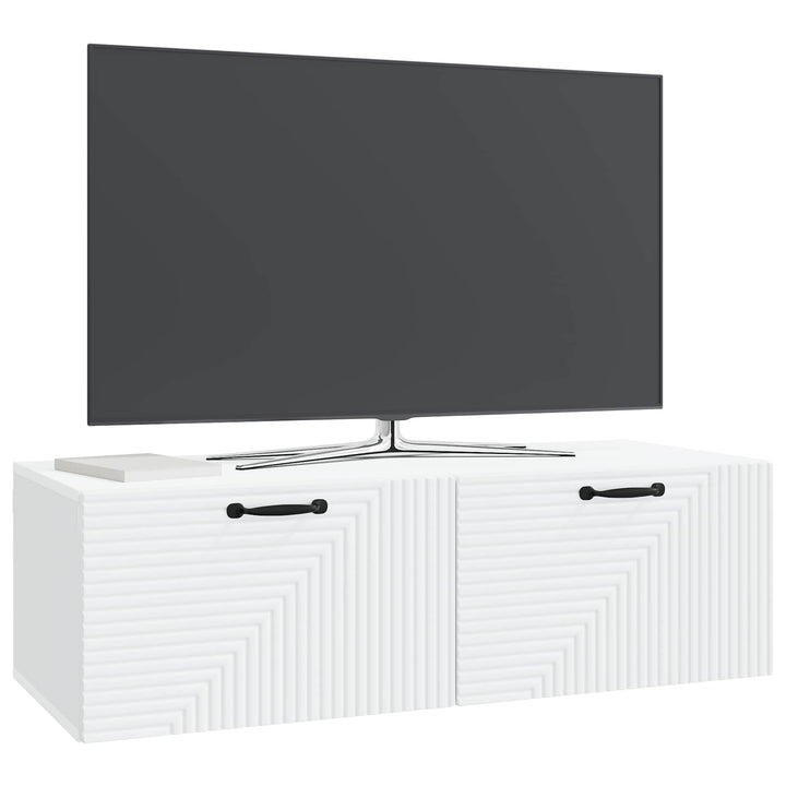 Væghængt TV-skab Hvid 98 x 41 x 30 cm Konstrueret træ