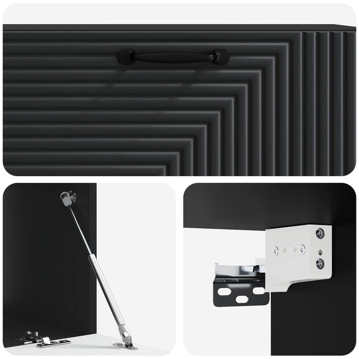Væghængt TV-skab Sort 98 x 41 x 30 cm Konstrueret træ