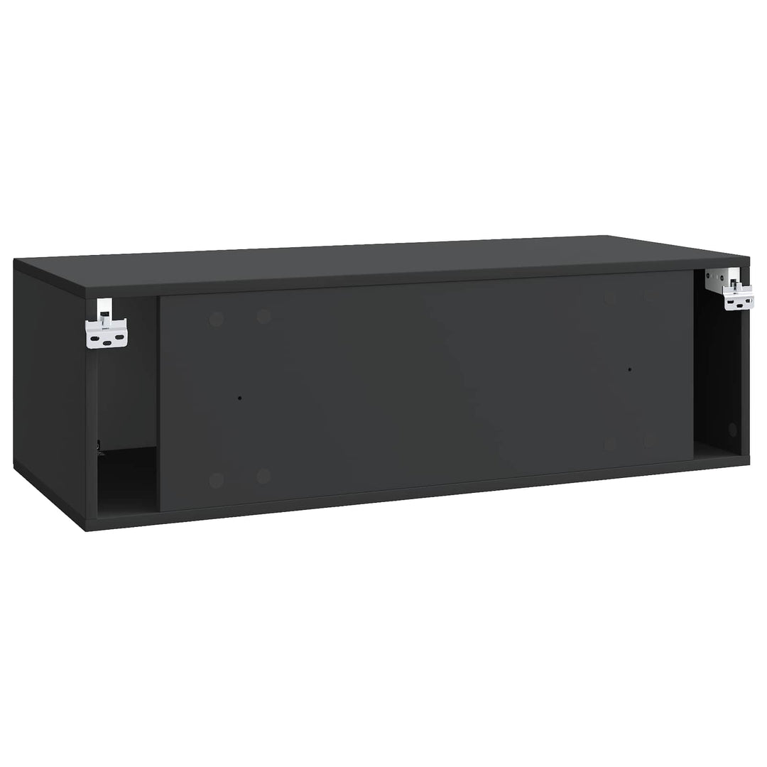 Væghængt TV-skab Sort 98 x 41 x 30 cm Konstrueret træ
