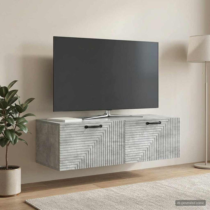 Væghængt TV-skab Betongrå 98 x 41 x 30 cm Konstrueret træ