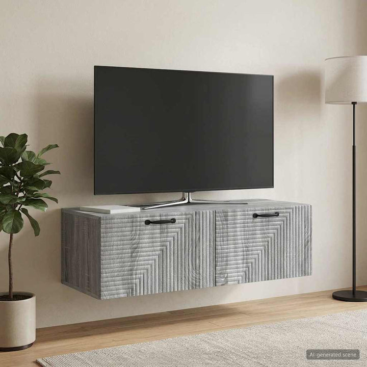 Væghængt TV-skab Grå sonoma-eg 98 x 41 x 30 cm Konstrueret træ
