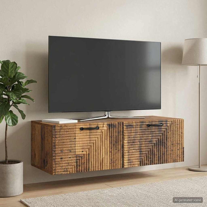 Væghængt TV-skab Gammelt træ 98 x 41 x 30 cm Konstrueret træ