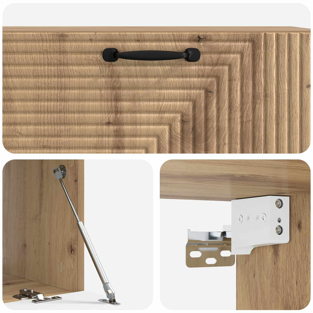 Væghængt TV-skab 98 x 41 x 30 cm Artisan-eg Konstrueret træ