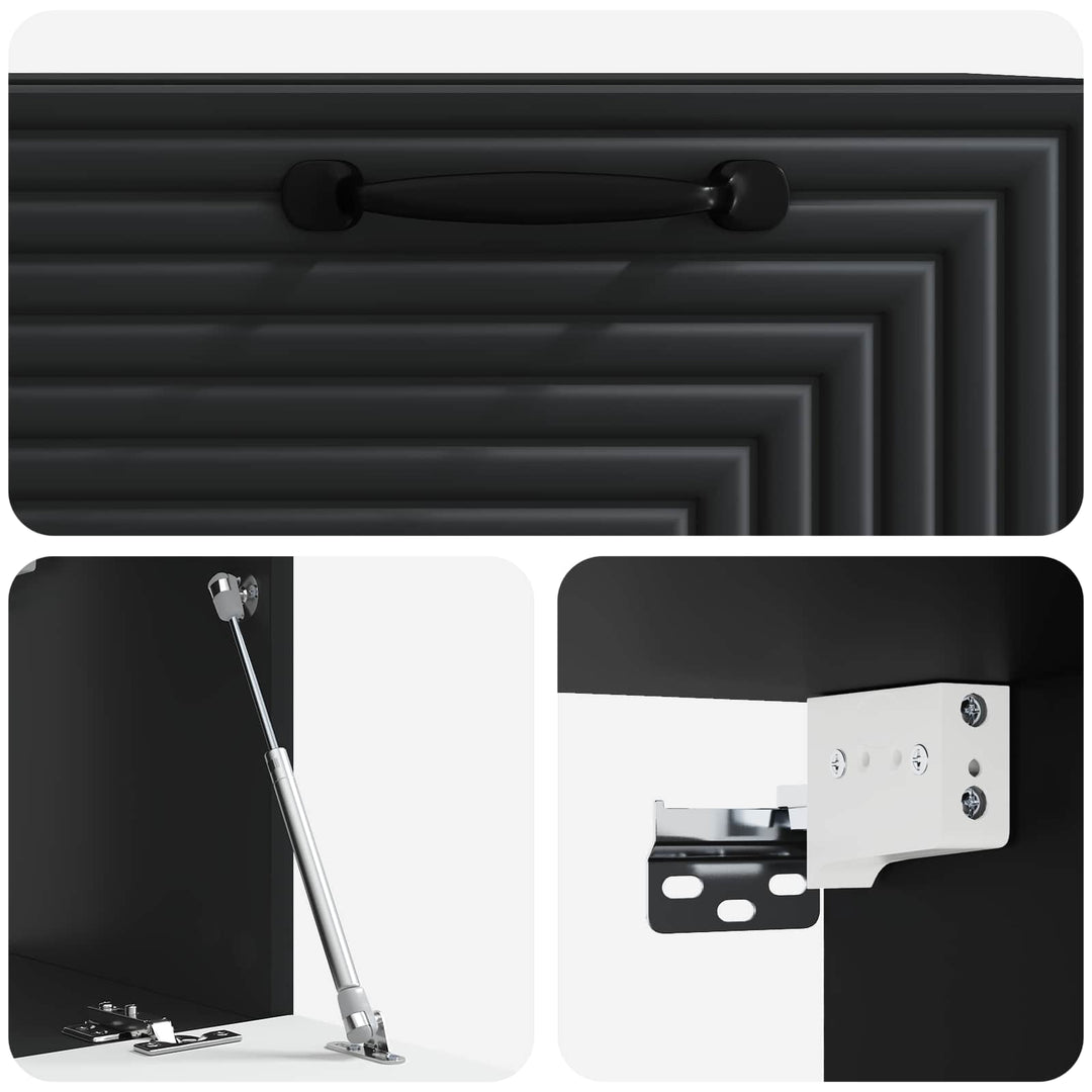 Væghængt TV-skab Sort 59,5 x 31 x 30 cm Konstrueret træ