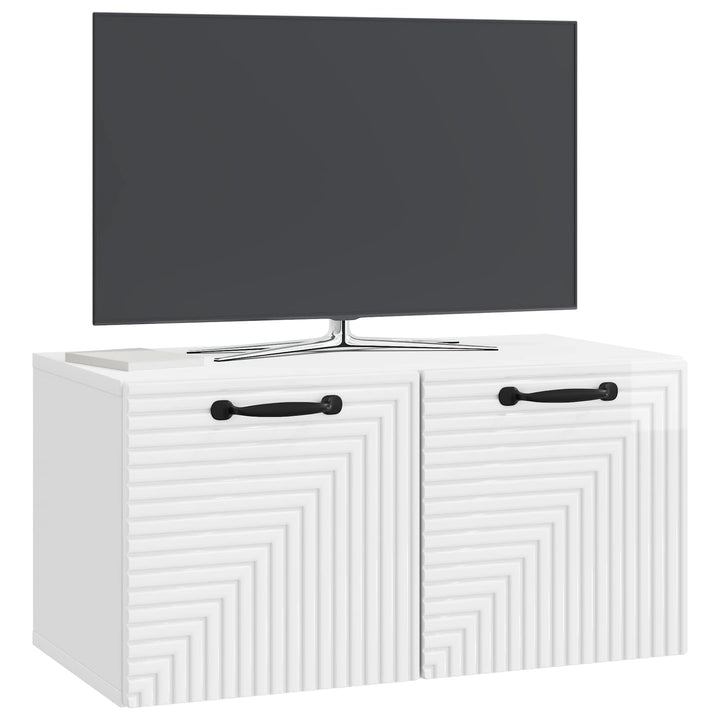 Væghængt TV-skab Vægmonteret Hvid højglans 59,5 x 31 x 30 cm