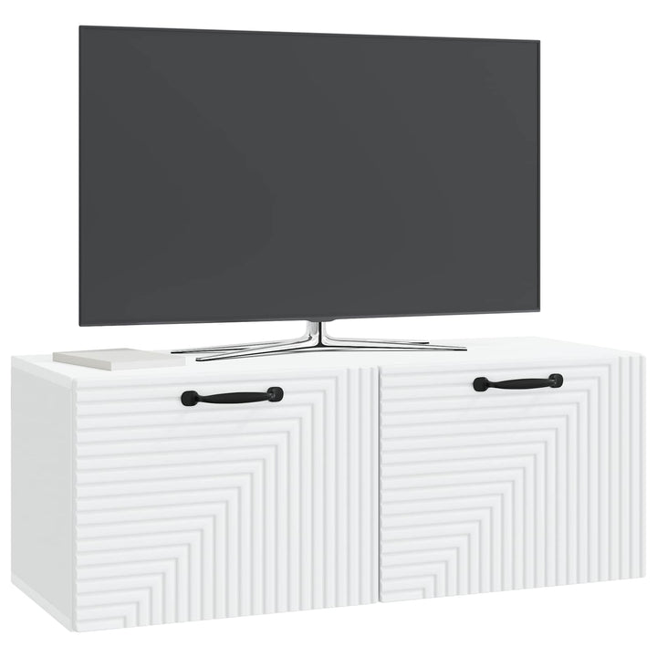 Væghængt TV-skab Hvid 78,5 x 31 x 30 cm Konstrueret træ