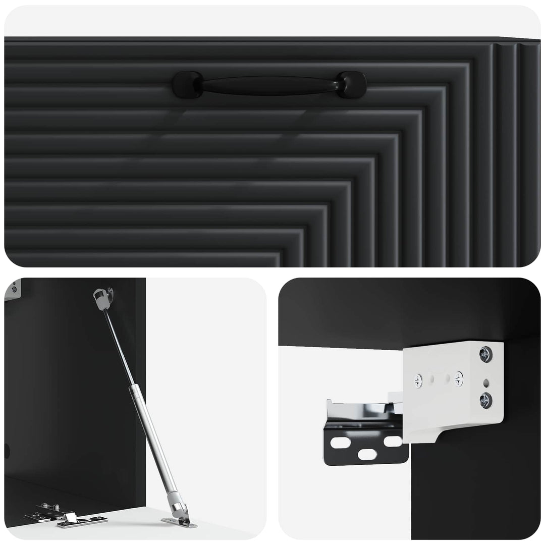 Væghængt TV-skab Sort 78,5 x 31 x 30 cm Konstrueret træ