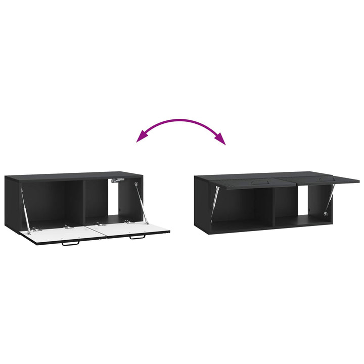 Væghængt TV-skab Sort 78,5 x 31 x 30 cm Konstrueret træ
