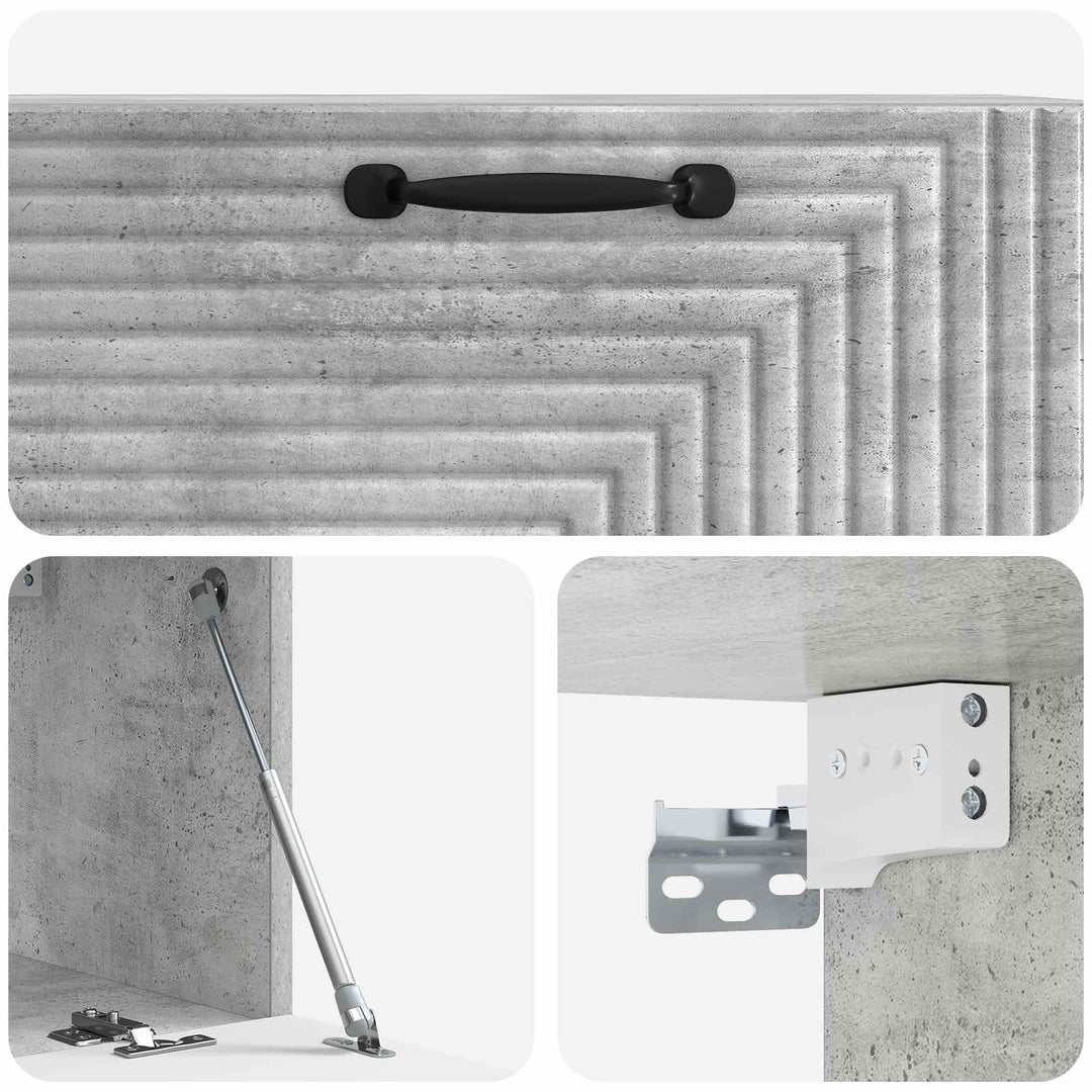 Væghængt TV-skab Betongrå 78,5 x 31 x 30 cm Konstrueret træ